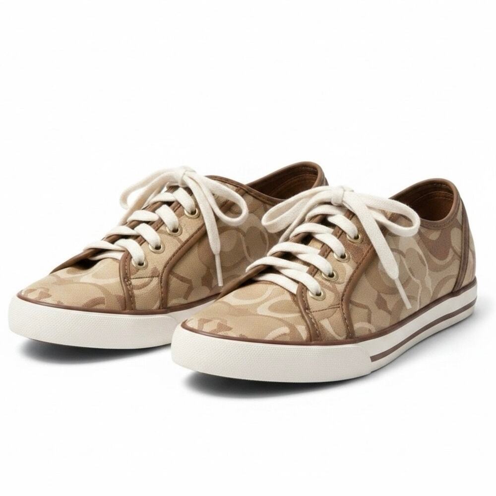 Coach Dee Signature Canvas Sneakers Sz 7B